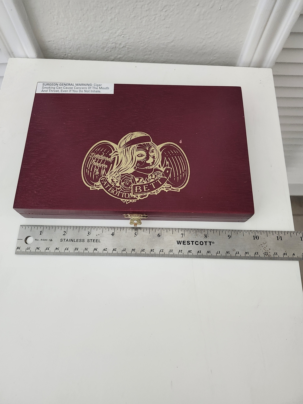 Source Unknown Burgundy and Gold Decorative Wooden Storage Box